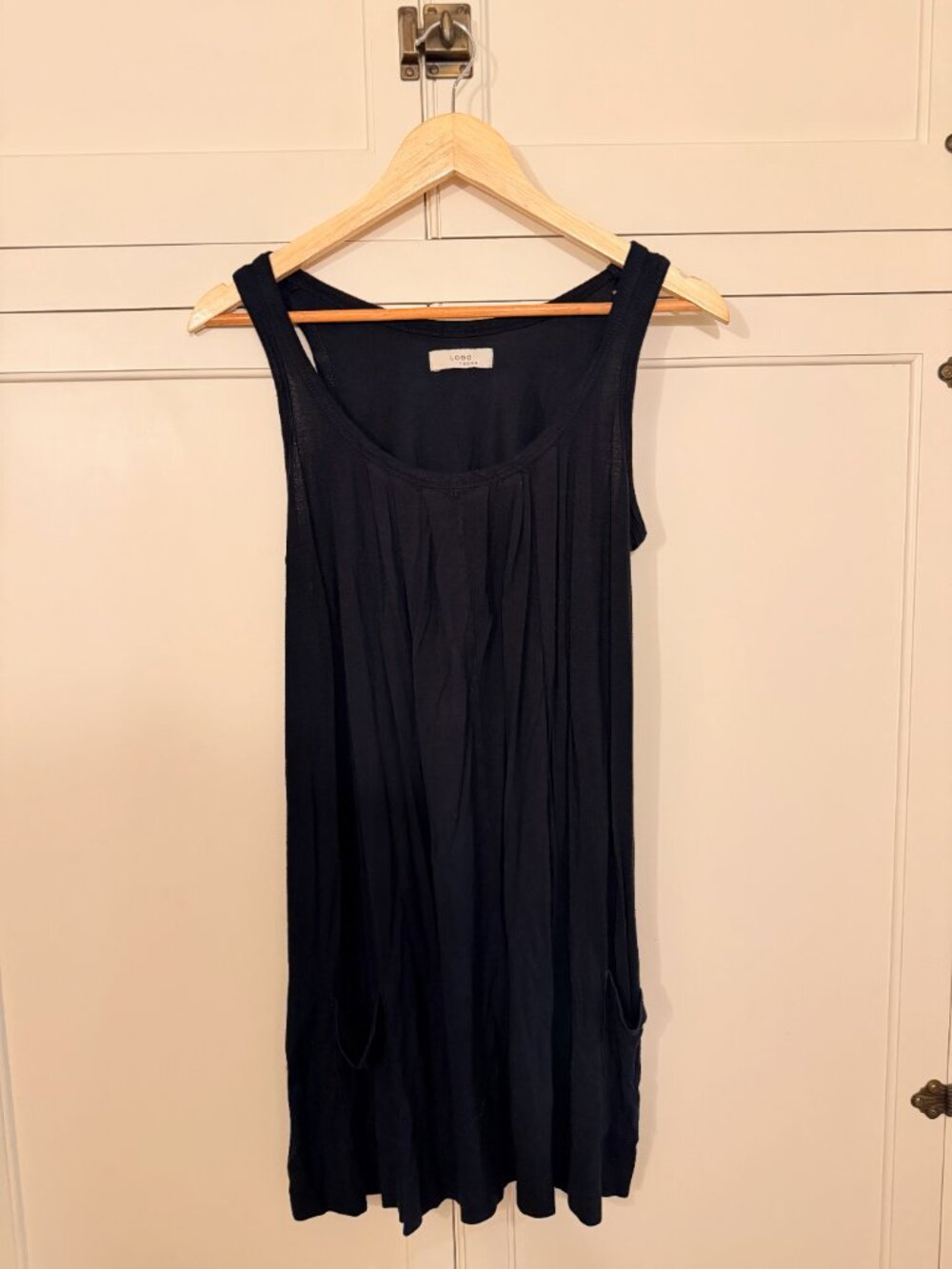 Logo Femme Black Sleeveless Swing Dress with Pockets – Women's Medium - Picture 2 of 3